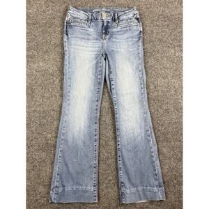 Eddie Bauer Slightly Curvy Flare Jeans Womens 6 Light Wash Stretch Denim